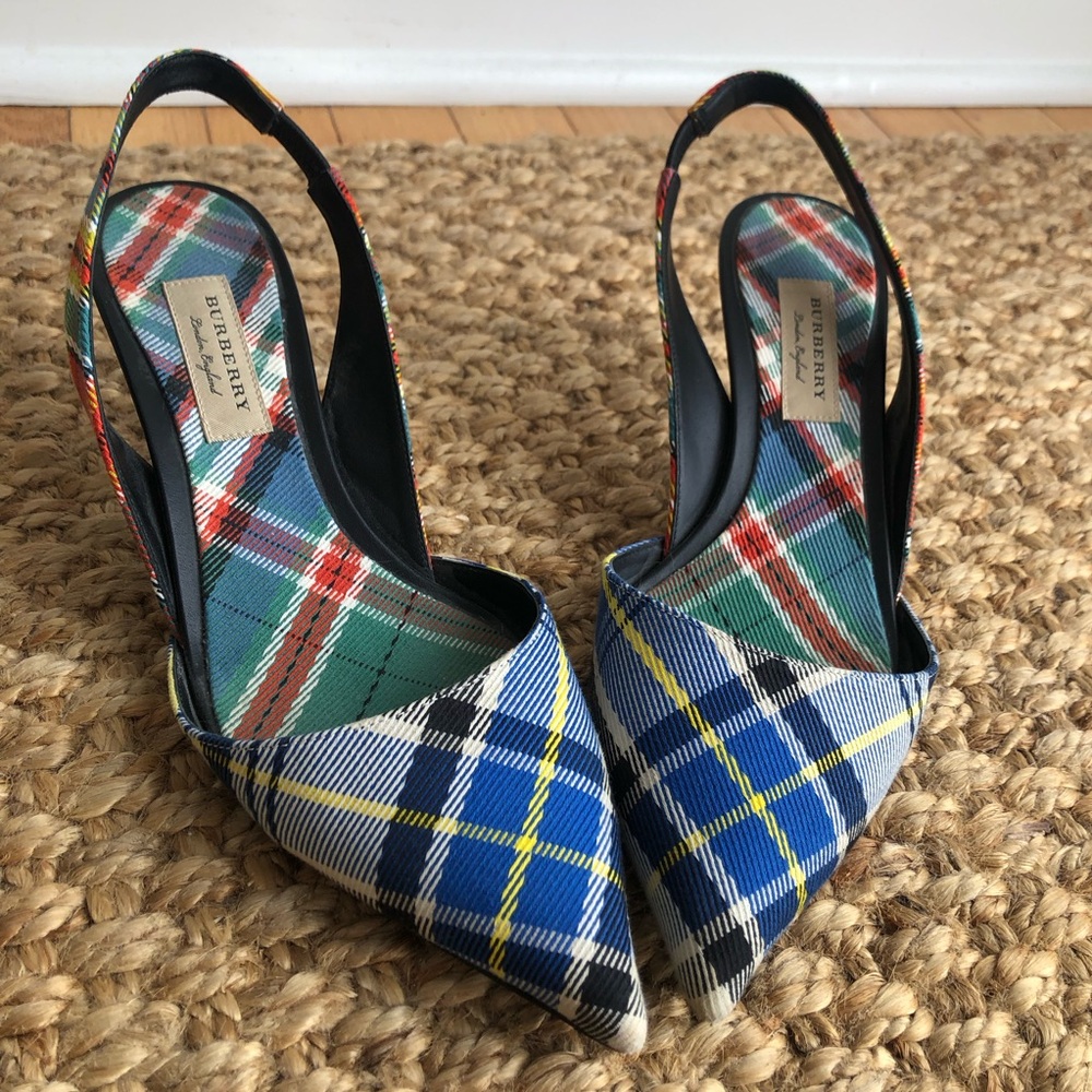 Burberry Annice Tartan Slingbacks. Size 38.5 - Picture 4 of 15